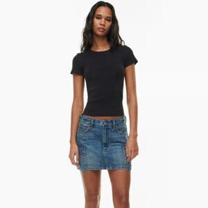 Aritzia Denim Forum The '90s Cargo Mini Denim Skirt, 5 Yrs Kiss N Tell Size 25